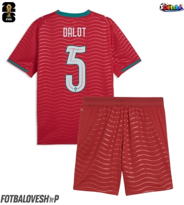 Portugalsko Diogo Dalot #5 Dětské Domácí Dres MS 2026 Krátký Rukáv (+ trenýrky)